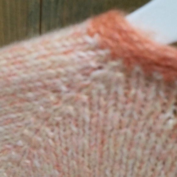 VINTAGE HAND KNIT ORANGE CARDIGAN BY POLLY COTTAGE PRAIRIE FARM CABIN - Picture 10 of 11